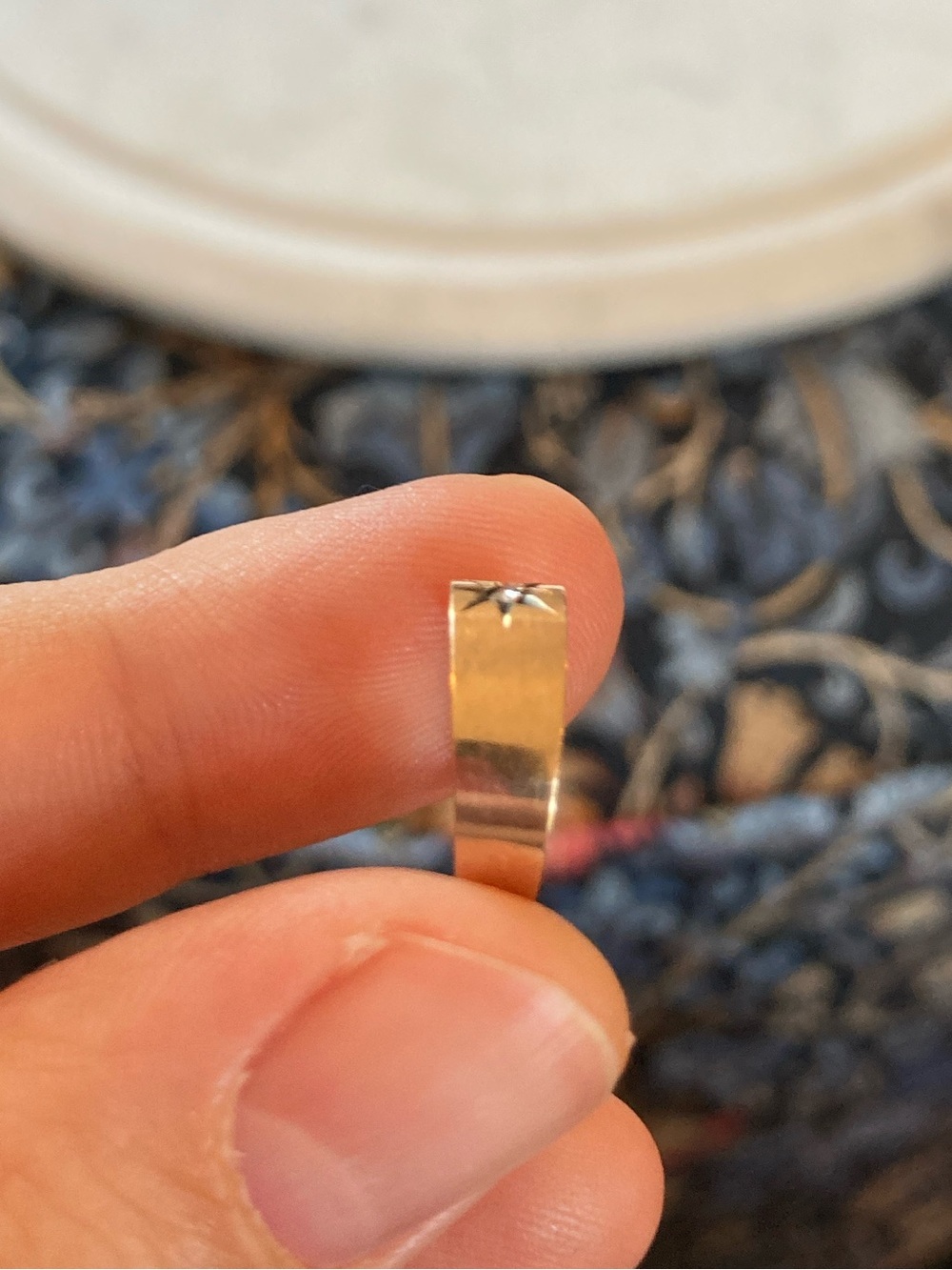 Antique Victorian Starburst Diamond Wide Band Ring, Tiny Size - Picture 12 of 17